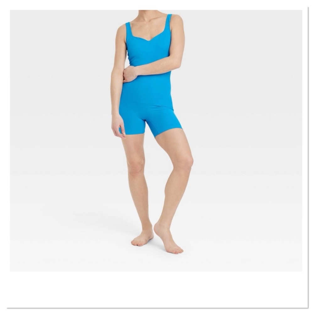 Women’s Brushed Sculpt Rib Short Active Bodysuit All In Motion Blue